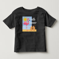 Hello Summer Pink Flamingo Design - Toddler Fine J