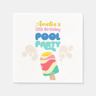 Hello Summer! Pool Party Invitation Napkin