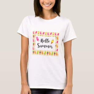 Hello Summer Popsicles and Ice Cream T-Shirt