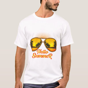 Hello Summer Print Men's Cotton T-shirt