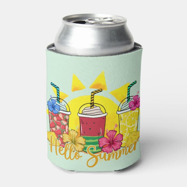 Hello Summer | Refreshing Tropical Fruit Smoothie Can Cooler (Can Front)