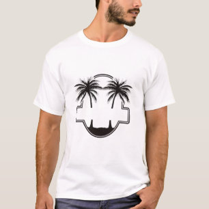 Hello Summer Retro Palm Tree Sunset Graphic T-Shir T-Shirt