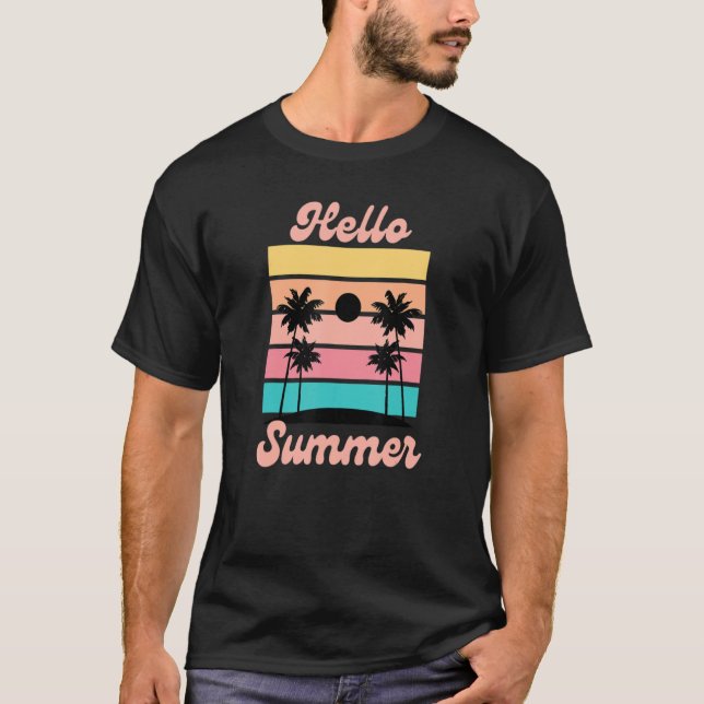 Hello Summer Retro Paradise T-Shirt (Front)