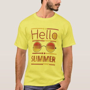 Hello Summer Retro Sunset Sunglasses Tee