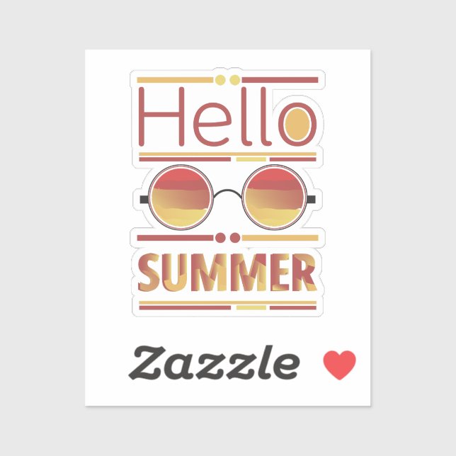 Hello Summer Retro Sunset Sunglasses Tee (Sheet)