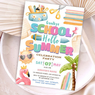 Hello Summer! School's Out Pool Summer Party  Invitation