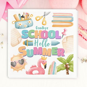 Hello Summer! School's Out Summer Pool Paper Napkin