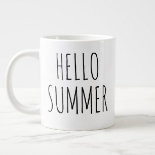 "Hello Summer" Simple Modern Farmhouse Large Coffee Mug