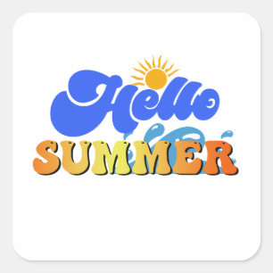 Hello Summer Square Sticker