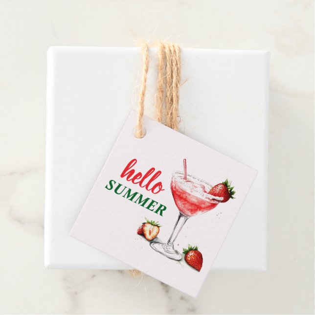 Hello Summer | Strawberry Cocktail Favour Tags (In Situ)