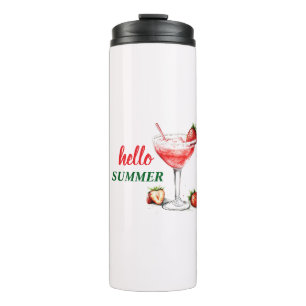Hello Summer   Strawberry Cocktail Thermal Tumbler