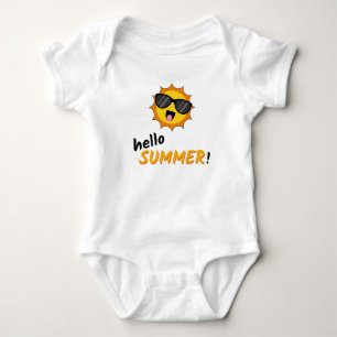 Hello Summer Sun with Sunglasses Baby Bodysuit