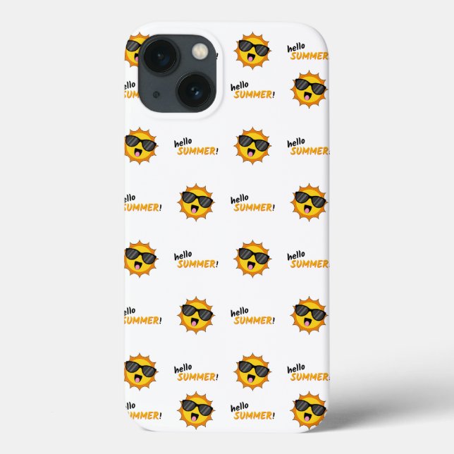 Hello Summer Sun with Sunglasses Case-Mate iPhone Case (Back)