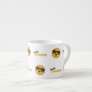 Hello Summer Sun with Sunglasses Espresso Cup