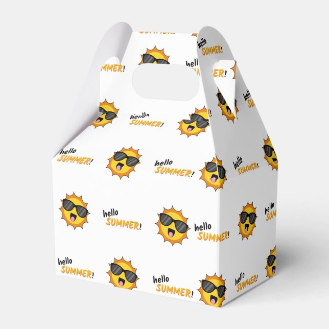 Hello Summer Sun with Sunglasses Favour Box (Front Side)
