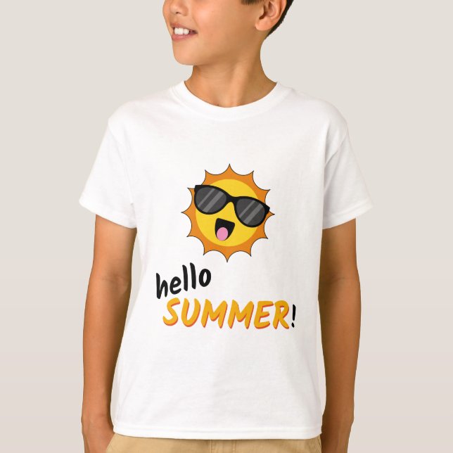 Hello Summer Sun with Sunglasses T-Shirt (Front)