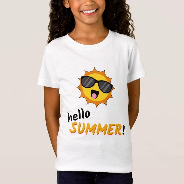 Hello Summer Sun with Sunglasses T-Shirt (Front)