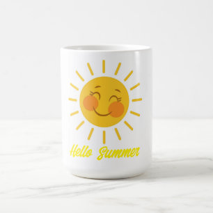 Hello Summer Sunburst Two-Tone Mug, 15 oz Coffee Mug