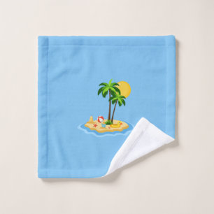 Hello Summer Sunshine Retro Circle Vintage Beach  Bath Towel Set