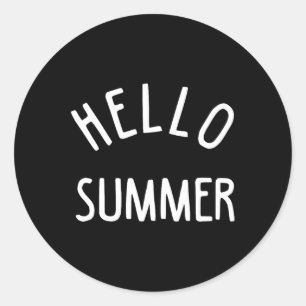 Hello Summer T Funny Summer Vacation Beach Gift Va Classic Round Sticker