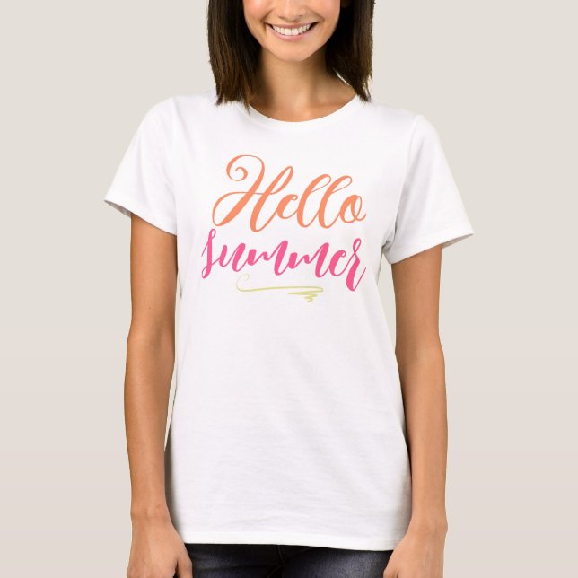"Hello Summer T-Shirt | Sunshine & Fun Graphic Tee (Front)