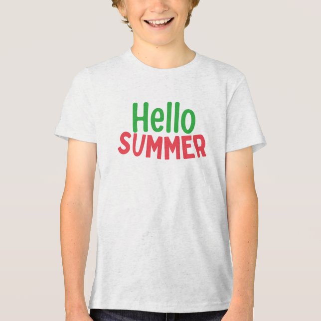 hello summer Tri-Blend shirt (Front)