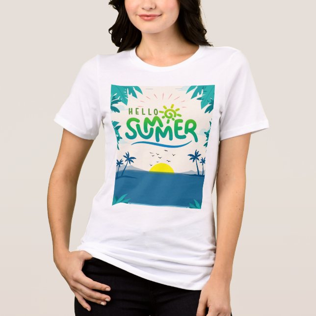 Hello Summer Tri-Blend Shirt (Front)