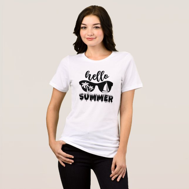 Hello Summer Tri-Blend Shirt (Front Full)