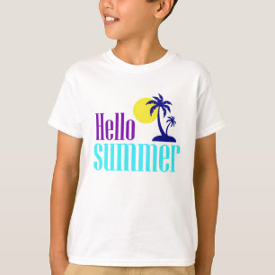 Hello Summer Tropical Design T-Shirt