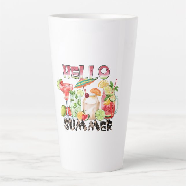Hello Summer Tropical Drinks Mug – Refreshing Vibe (Front)