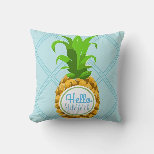 Hello Summer Tropical Pineapple Cushion (Front)