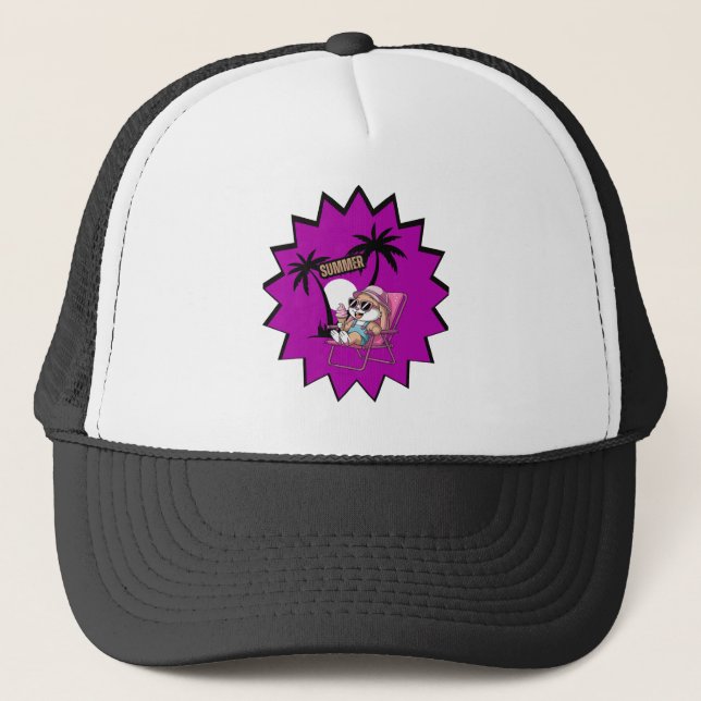 Hello summer  trucker hat (Front)