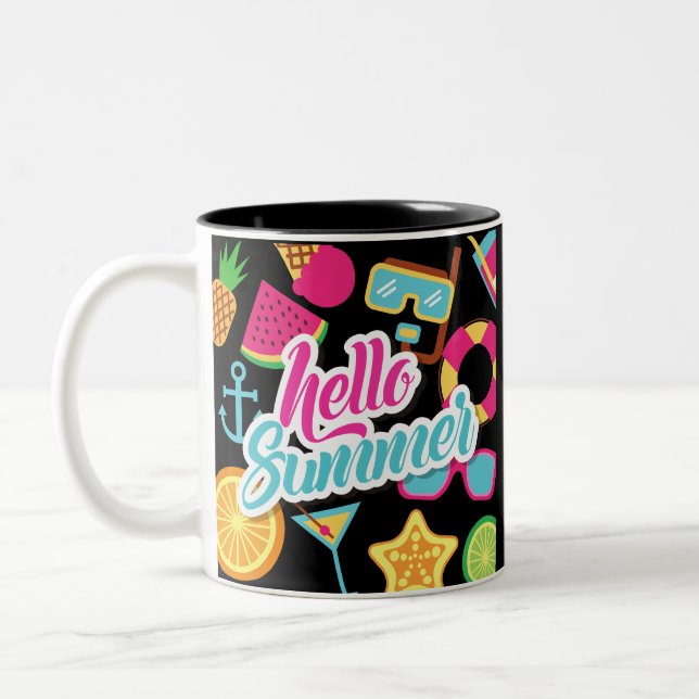 Hello Summer Two-Tone Coffee Mug (Left)