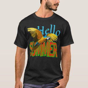 Hello Summer Unique Design Parrot Cool Gift T-Shirt