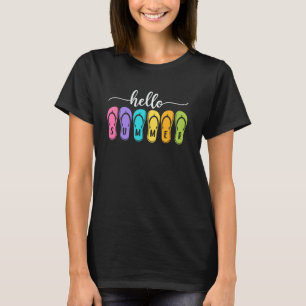 Hello Summer Vacation Beach Vacation Flip Flops Su T-Shirt