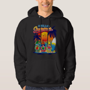 Hello Summer Vacation Garden Gnomes Beach Vibes Wo Hoodie
