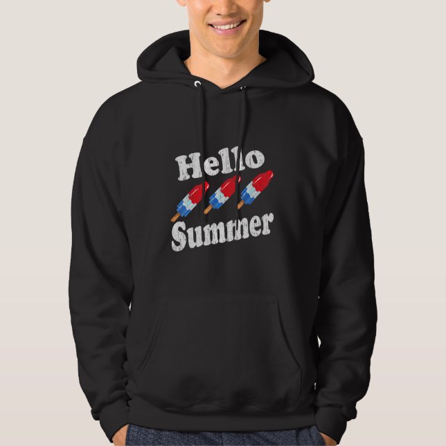 Hello Summer Vacation Ice Cream Graduation Student Hoodie (Front)