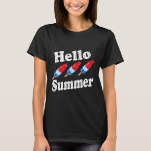 Hello Summer Vacation Ice Cream Graduation Student T-Shirt