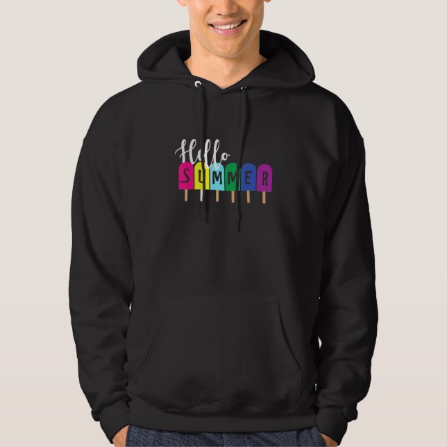 Hello Summer Vacation Ice Cream Popsicle Family Ma Hoodie (Front)