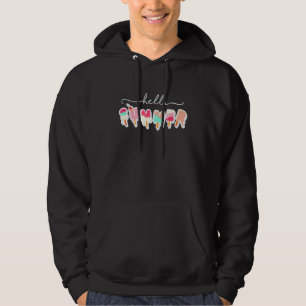 Hello Summer Vacation Ice Cream Popsicle Ice Lolly Hoodie