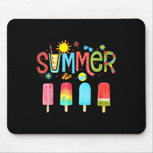 Hello Summer Vacation Ice Cream Popsicle Ice Lolly Mouse Mat