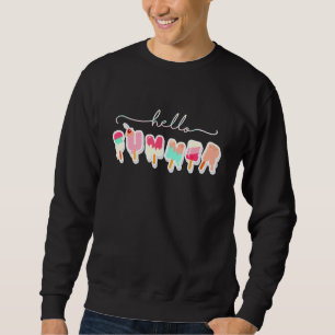 Hello Summer Vacation Ice Cream Popsicle Ice Lolly Sweatshirt