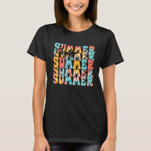 Hello Summer Vacation Ice Cream Popsicle Ice Lolly T-Shirt