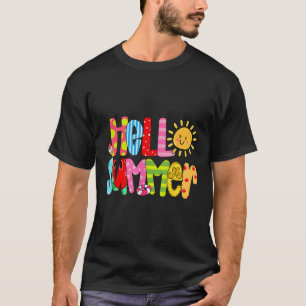 Hello Summer Vacation Ice Cream Popsicle Watermelo T-Shirt