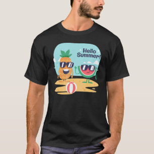 Hello Summer Vacation Ice Cream Sun Beach Men Kids T-Shirt
