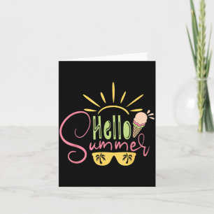 Hello Summer Vacation Ice Cream Sungles Sunshine Card
