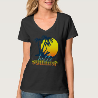 Hello Summer Vacation Sunshine Surfing T-Shirt
