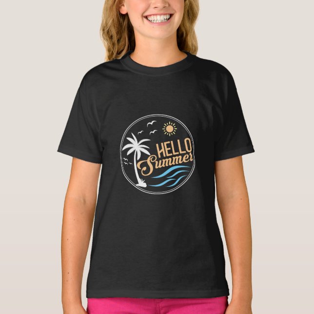 Hello Summer Vacation Vibes T-Shirt (Front)
