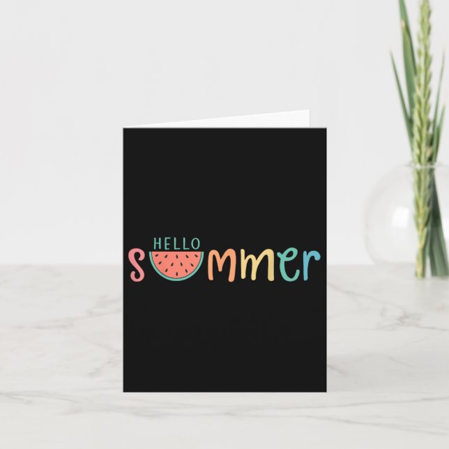Hello Summer Vacation Watermelon Gift  Card (Front)