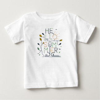 HELLO SUMMER VIBES – Minimal Monoline Baby T-Shirt